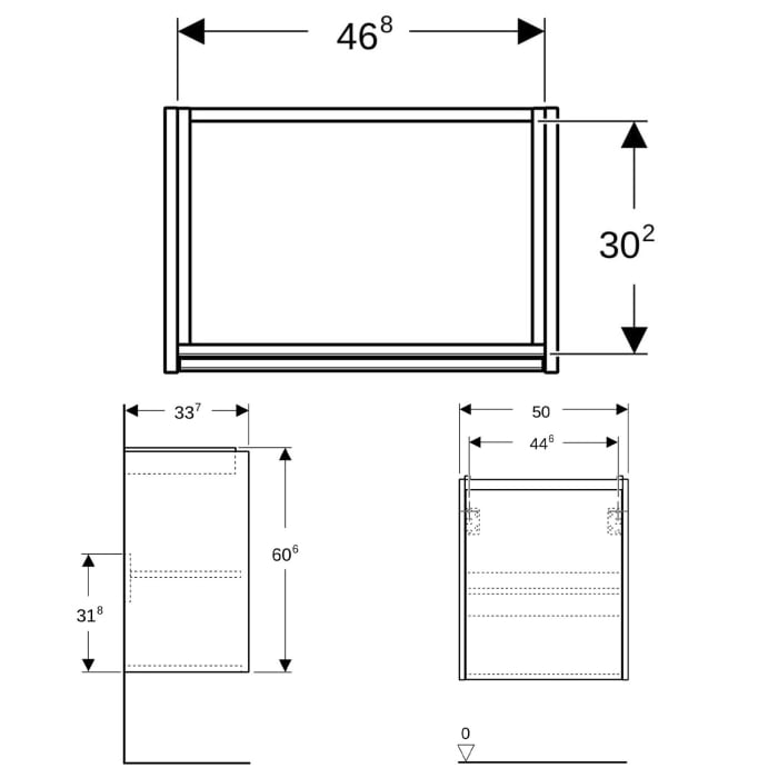 Geberit Renova Compact Unterschrank für Waschtisch 55 cm, mit 1 Tür