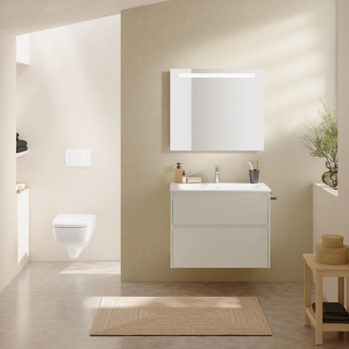 Geberit Renova Plan Möbelwaschtisch mit Unterschrank 80 cm, mit 2 Schubladen