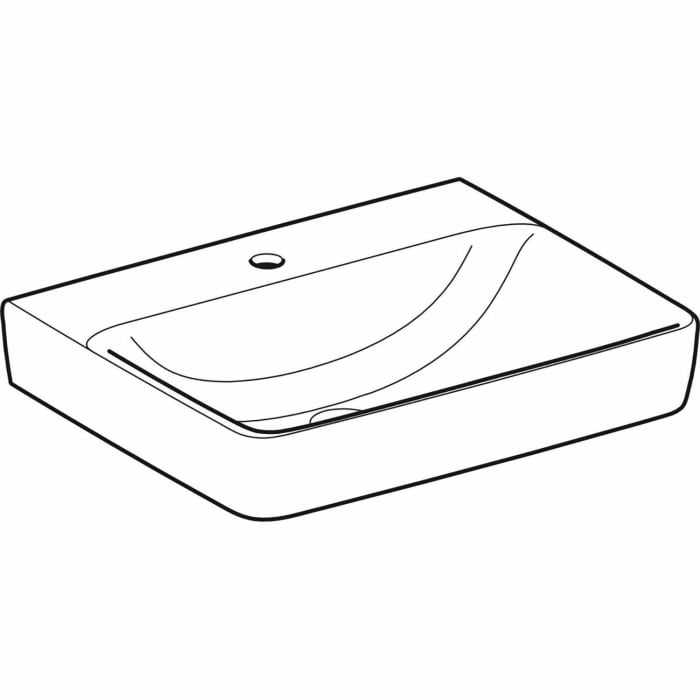 Geberit Renova Plan Waschtisch 60 cm, mit 1 Hahnloch, ohne Überlauf