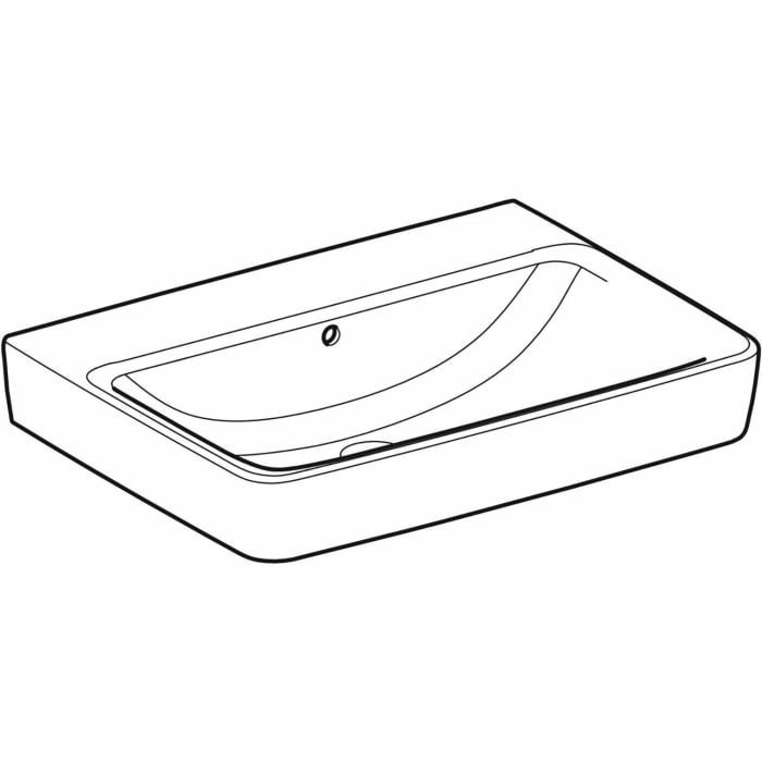 Geberit Renova Plan Waschtisch 65 cm, ohne Hahnloch, mit Überlauf