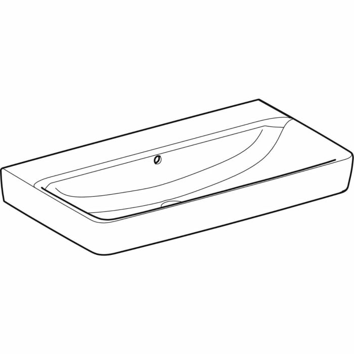 Geberit Renova Plan Waschtisch 85 cm, ohne Hahnloch, mit Überlauf