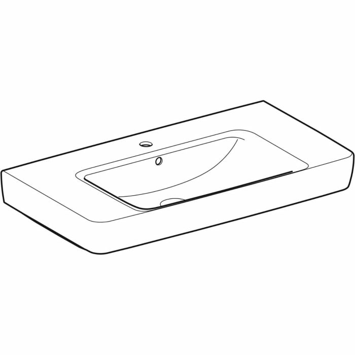Geberit Renova Plan Waschtisch 90 cm mit Ablagefläche, mit 1 Hahnloch, mit Überlauf