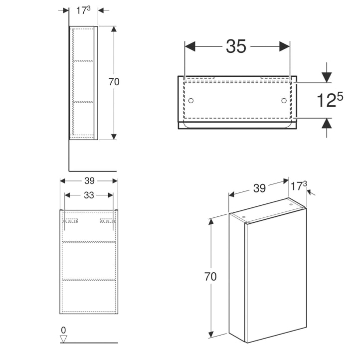 Geberit Renova Plan Hängeschrank mit 1 Tür