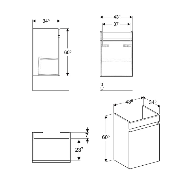 Geberit Renova Plan Unterschrank für Handwaschbecken 50 cm