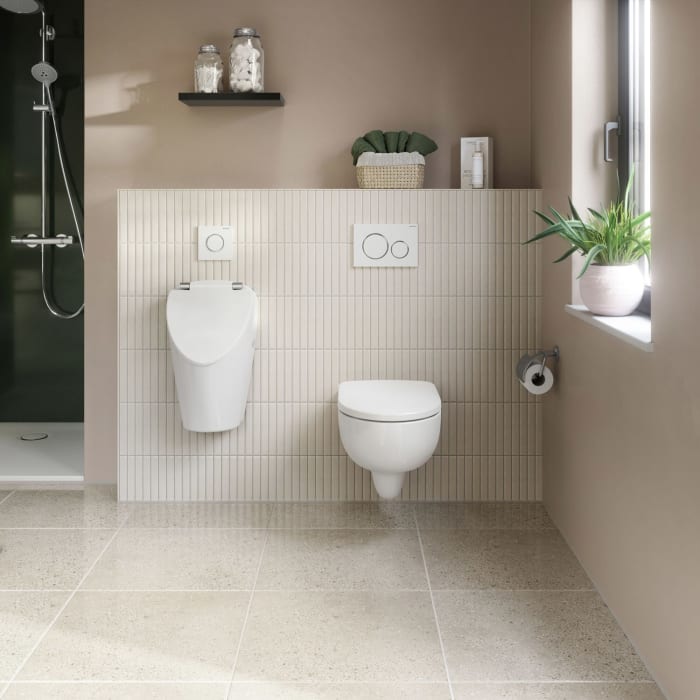 Geberit Renova S Urinal mit Deckel Zulauf von hinten, Abgang nach hinten oder unten