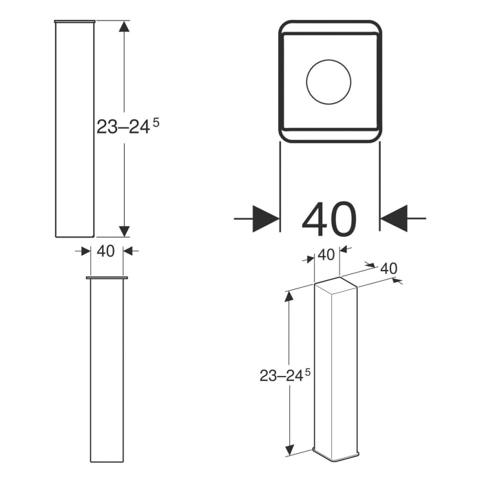 Geberit Set Füße 23 - 24,5 cm