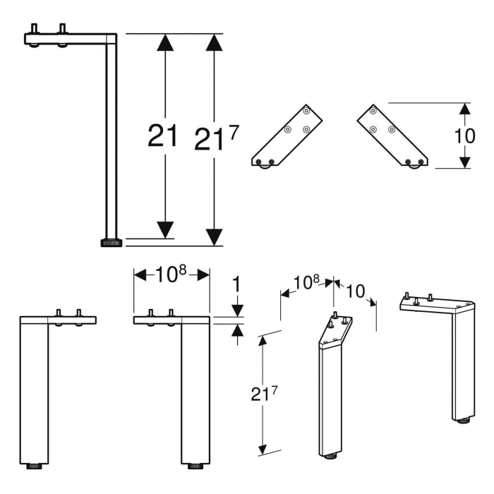 Geberit Set Füße 21,7 cm