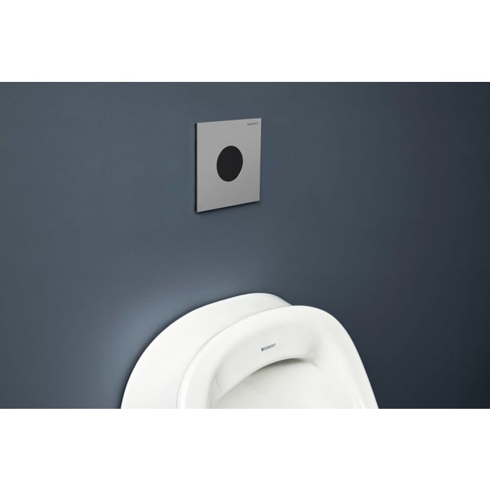 Geberit Urinalsteuerung mit elektronischer Spülauslösung, Batteriebetrieb, Typ 40 Betätigungsplatte Round