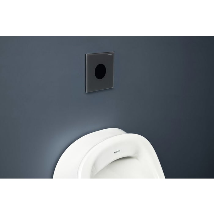 Geberit Urinalsteuerung mit elektronischer Spülauslösung, Batteriebetrieb, Typ 40 Betätigungsplatte Round