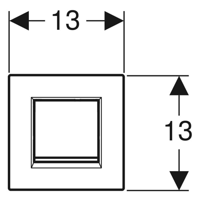 Geberit Urinalsteuerung mit pneumatischer Spülauslösung, Typ 20 square Betätigungsplatte
