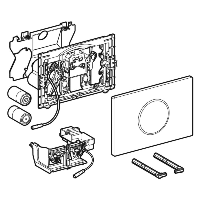Geberit WC-Steuerung, elektronisch, Batteriebetrieb, Betätigungsplatte Sigma10 automatisch/berührungslos