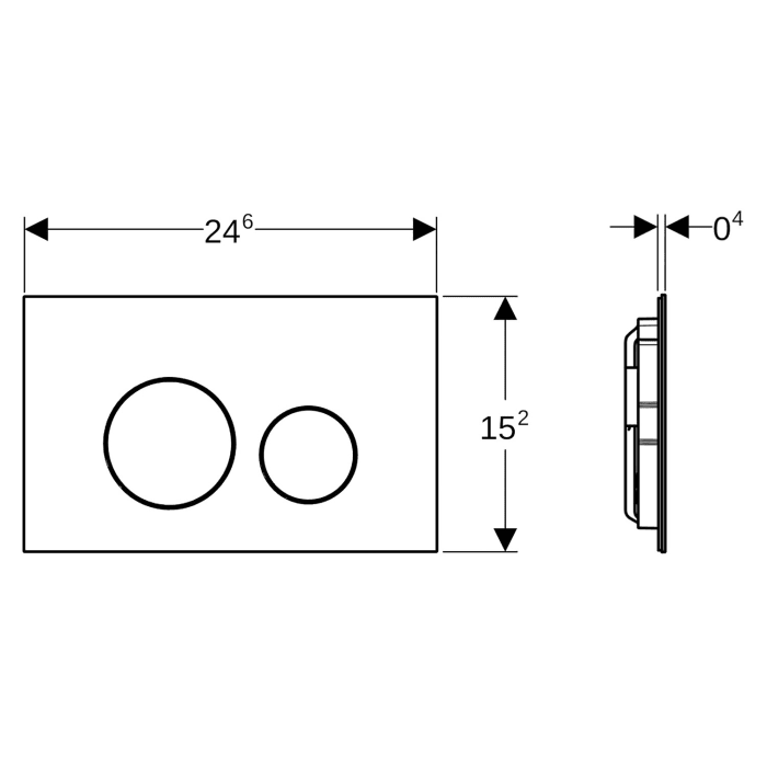 Geberit Sigma 40 Betätigungsplatte für 2-Mengen-Spülung