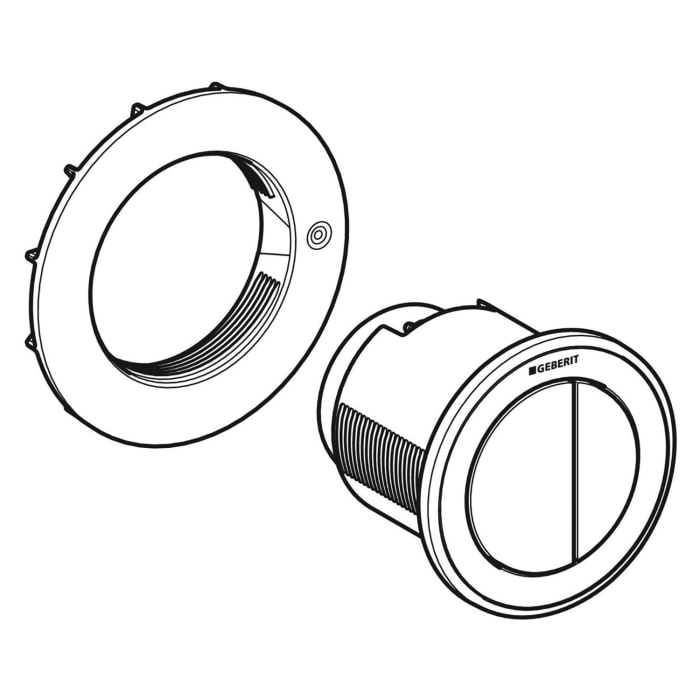 Geberit Typ 10 Fernbetätigung pneumatisch, für 2-Mengen-Spülung, Möbeldrücker