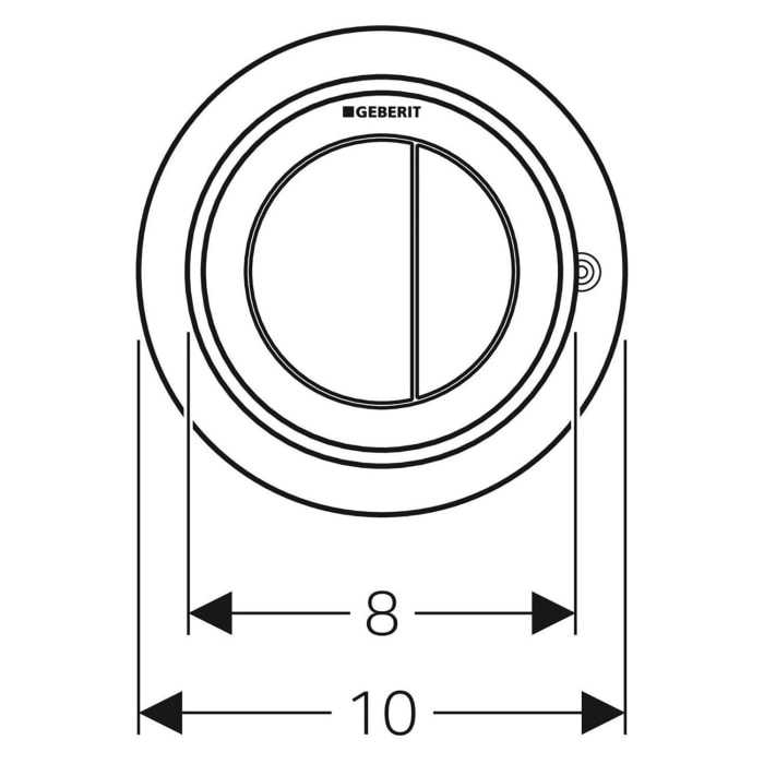 Geberit Typ 10 Fernbetätigung pneumatisch, für 2-Mengen-Spülung, Möbeldrücker