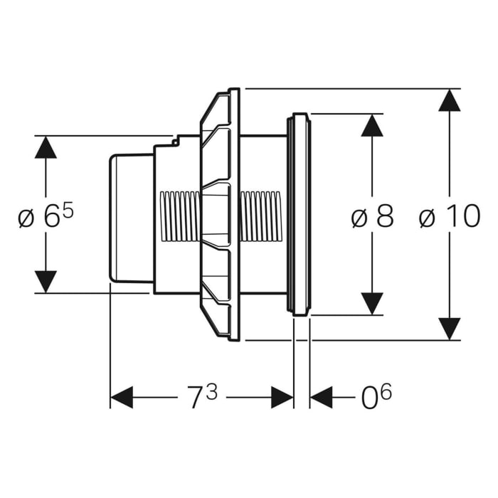 Geberit Typ 10 Fernbetätigung pneumatisch, für 2-Mengen-Spülung, Möbeldrücker