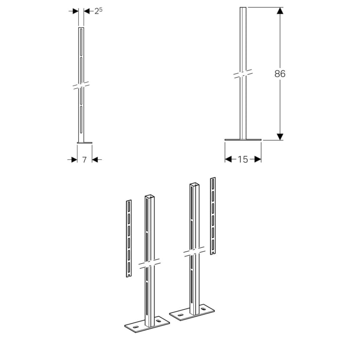 Geberit Kombifix Ständer mit Fußplatten für alle Montageelemente
