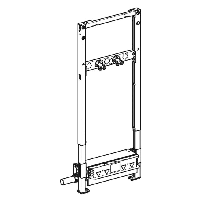 Geberit Duofix Element für Dusche 130 cm mit Wandablauf, Wandarmatur AP d40