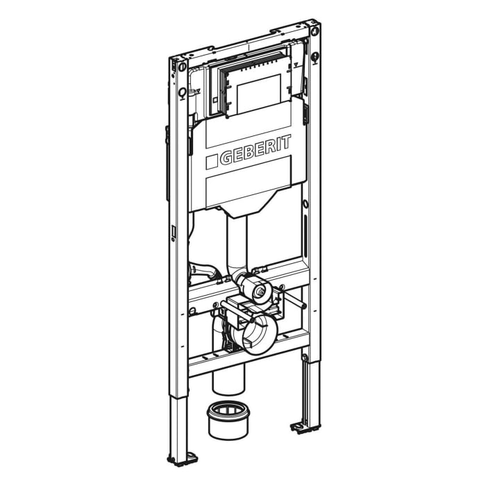 Geberit Duofix Element für Wand-WC, 112 cm, mit Sigma UP-Spülkasten 12 cm, barrierefrei, WC höhenverstellbar, Power und Connect Box
