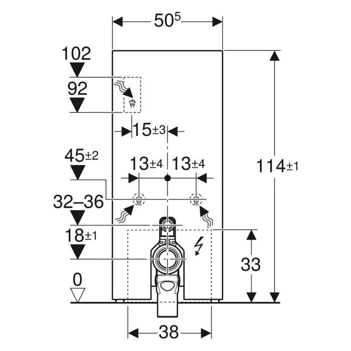 Geberit Monolith Plus Sanitärmodul für Stand-WC, 101 cm, Frontverkleidung aus Steinzeug