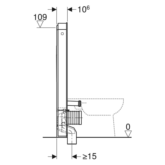 Geberit Monolith Plus Sanitärmodul für Stand-WC, 101 cm, Frontverkleidung aus Steinzeug