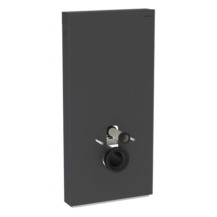 Geberit Monolith Sanitärmodul für Wand-WC, 101 cm, Frontverkleidung Glas satiniert, Seitenverkleidung Aluminium gebürstet