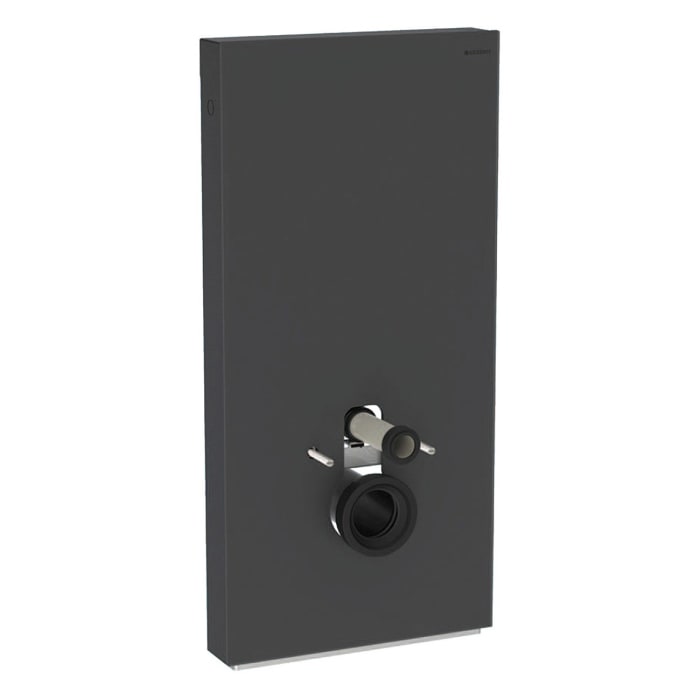 Geberit Monolith Plus Sanitärmodul für Wand-WC, 101 cm, Frontverkleidung Glas satiniert, Seitenverkleidung Aluminium gebürstet