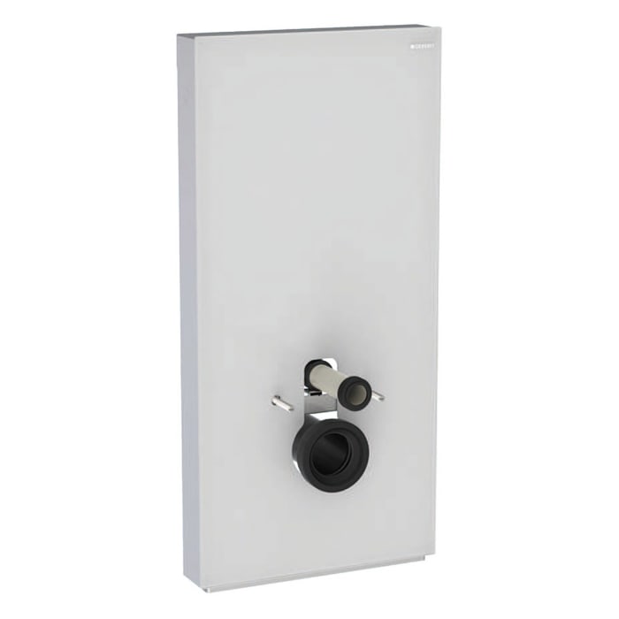 Geberit Monolith Plus Sanitärmodul für Wand-WC, 101 cm, Frontverkleidung Glas satiniert, Seitenverkleidung Aluminium gebürstet