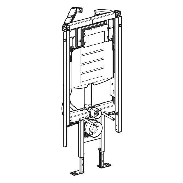 Geberit Duofix Element für Wand-WC, 112 cm, mit Sigma UP-Spülkästen 12 cm, Ecklösung, für Betätigung von vorne