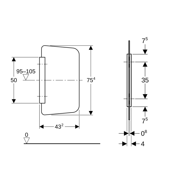Geberit Urinaltrennwand Glas