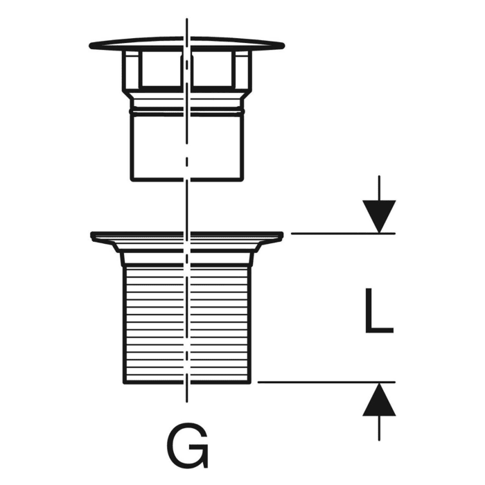 Geberit Ablaufventil, nicht verschließbar, 5 cm