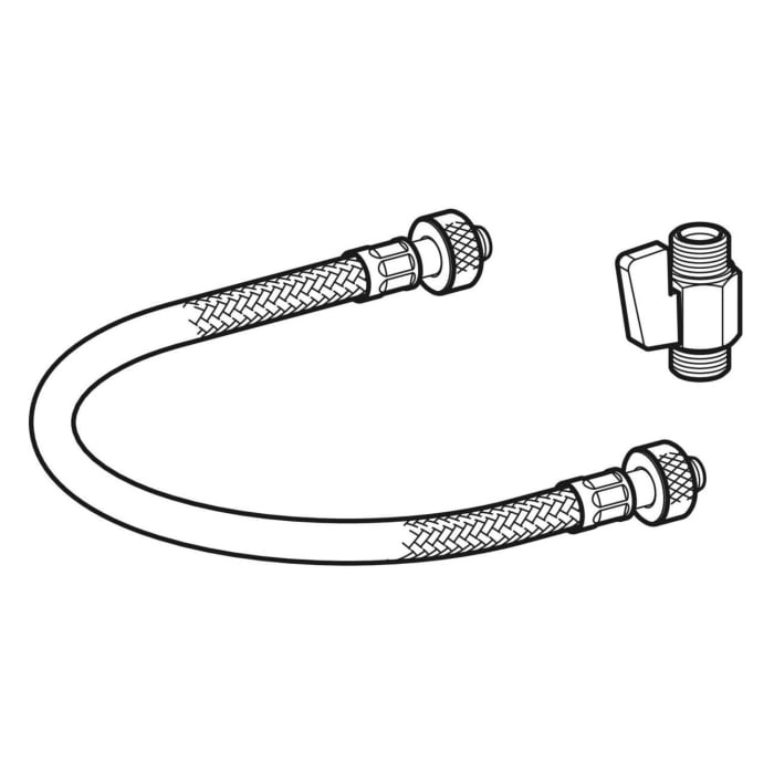 Geberit Panzerschlauch mit Kugelhahn