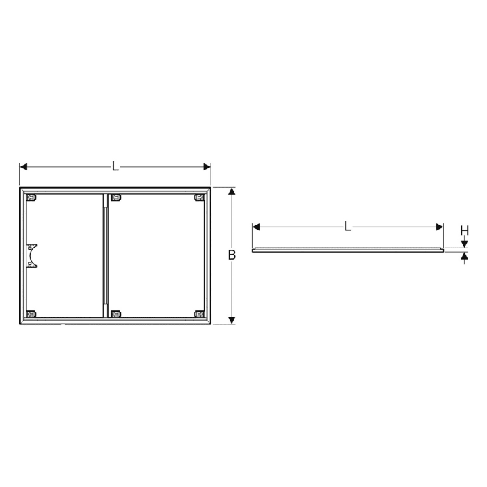 Geberit Installationsrahmen für Setaplano Duschwanne 100 x 160 cm, für 6 Füße