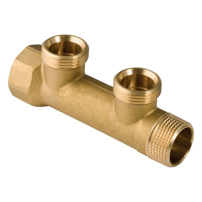 Geberit Mepla Verteiler mit Gewindeanschluss und Verteilerabgang für Eurokonus, R=1