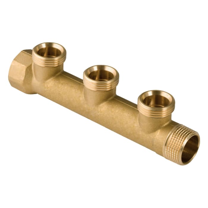 Geberit Mepla Verteiler mit Gewindeanschluss und Verteilerabgang für Eurokonus, R=1