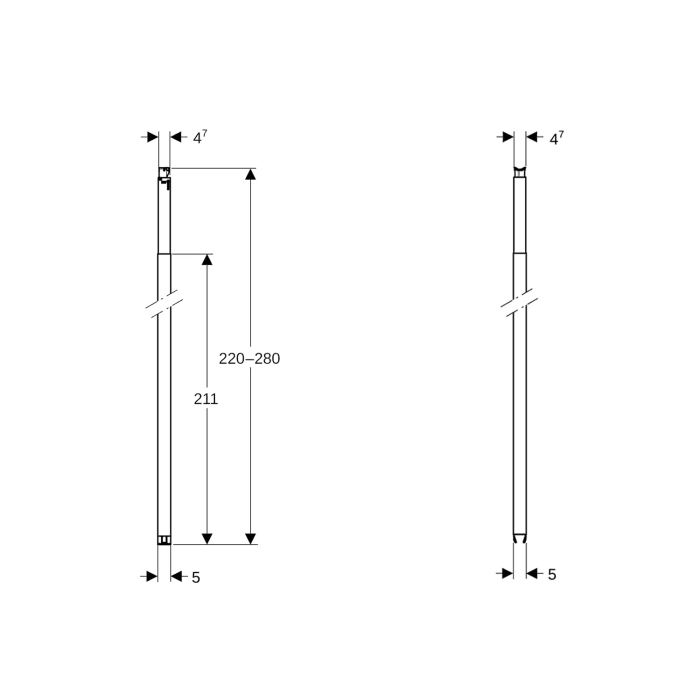 Geberit Duofix Systemständer raumhoch 220-280 cm