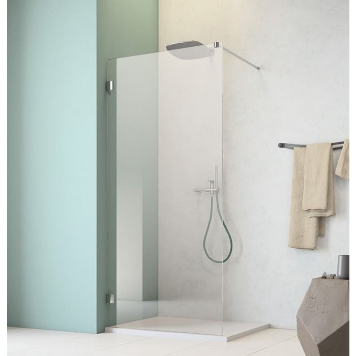 GEO maw fit 1-tlg. freistehende Seitenwand mit Sonderbreite 100,1 bis 160 cm mit Glasbeschichtung