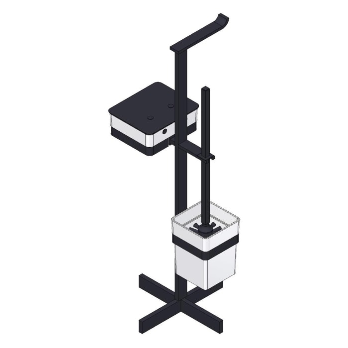 Giese von der Rolle WC-Ständer mit Bürstengarnitur, eckig und Behälter für Feuchtpapier