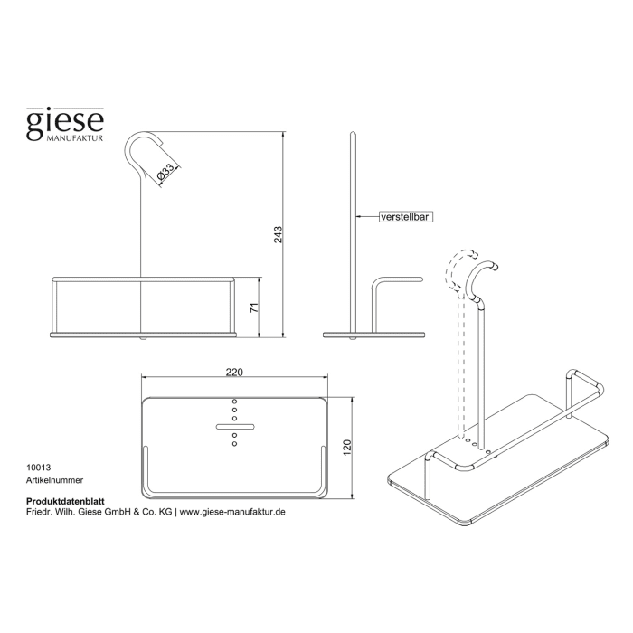 Giese Bügelduschkorb