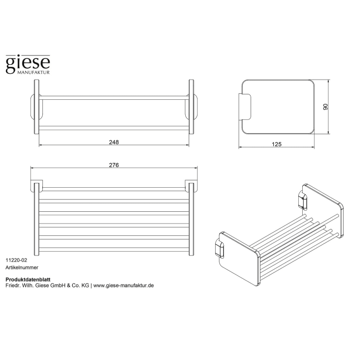 Giese Duschkorb, Version kurz, 27 cm