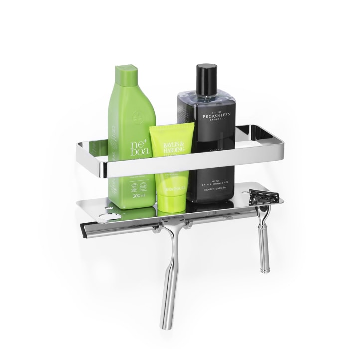 Giese Newport Duschkorb mit Halter für Rasierer und Glasabzieher