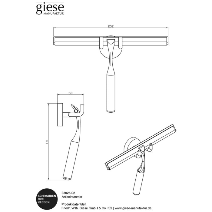 Giese gifix uno Haken mit Wischer