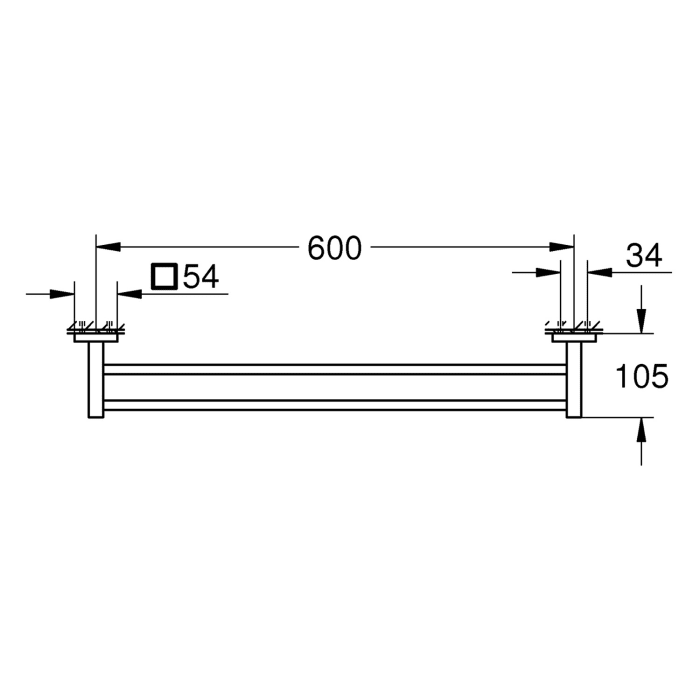 GROHE Start Cube Doppel-Badetuchhalter 65 cm