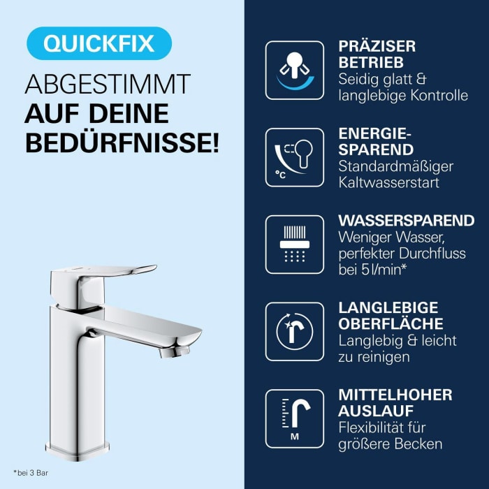 GROHE Dice Einhebelmischer ES Waschtisch M-SIZE PushOp