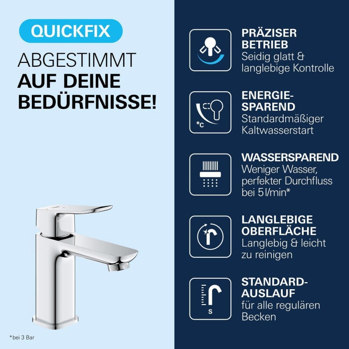 GROHE Dice Einhebelmischer ES Waschtisch S-SIZE PushOp