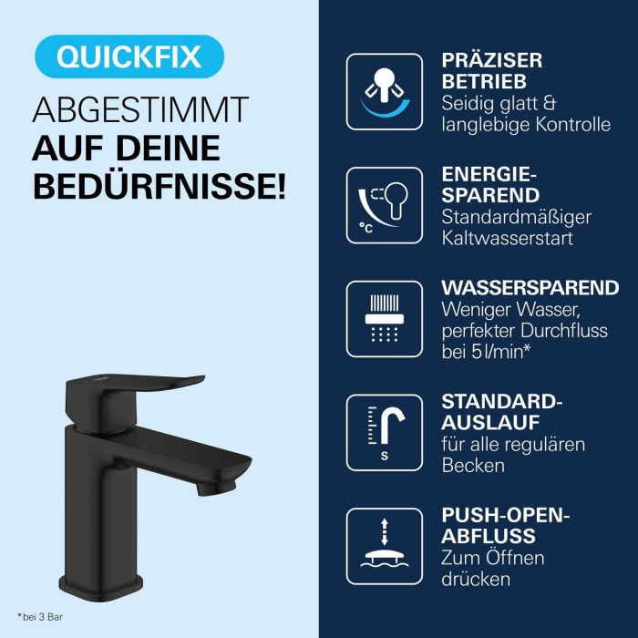 GROHE Dice Einhebelmischer ES Waschtisch S-SIZE PushOp