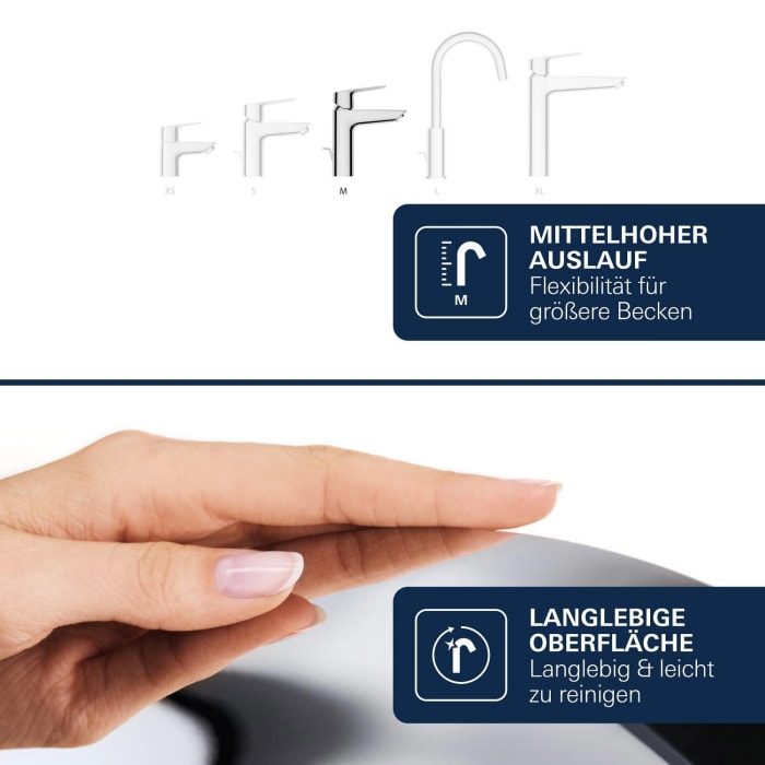 GROHE Dice Einhebelmischer Waschtisch M-SIZE PushOp