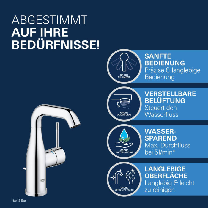 GROHE Essence Neu Einhand-Waschtischbatterie M-Size