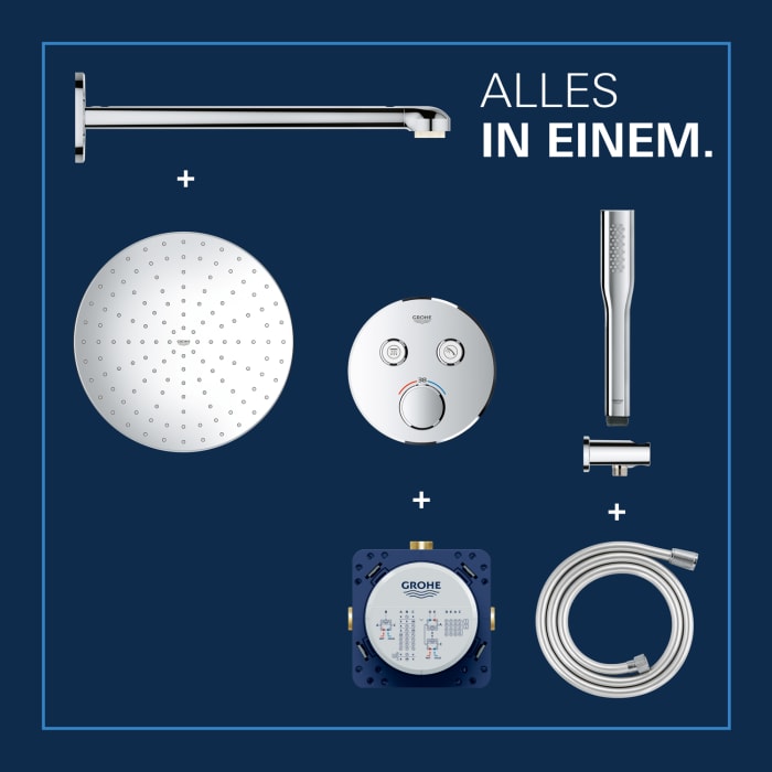 GROHE Grohtherm SmartControl Thermostat Fertigmontageset, runde Ausführung