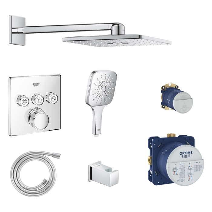 GROHE Grohtherm SmartControl Thermostat Fertigmontageset, eckige Ausführung