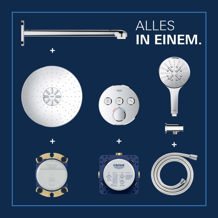 GROHE Grohtherm SmartControl Thermostat Fertigmontageset, runde Ausführung